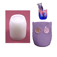 Owl Shape Pen Container Storage Food Grade Silicone Mold, Resin Casting Molds, for UV Resin, Epoxy Resin Craft Making, White, 85x90mm(PW-WG74054-01)