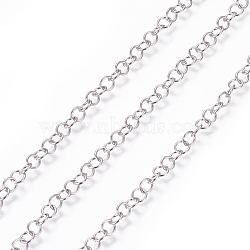 3.28 Feet 304 Stainless Steel Rolo Chains, Belcher Chain, Unwelded, Stainless Steel Color, 3.7mm, Links: 3.7x0.6mm(X-CHS-L020-021B-P)