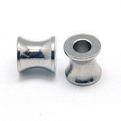 304 Stainless Steel European Beads, Large Hole Beads, Column, 8x8mm, Hole: 4mm(STAS-E039-7A)