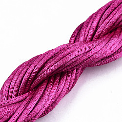 Polyester Thread, Medium Violet Red, 2mm, about 10m/bundle(OCOR-S124-20)