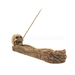 Resin Incense Burners, Skeleton Incense Holders, Home Office Teahouse Zen Buddhist Supplies, Bisque, 42x250x53mm(DARK-PW0001-110B)