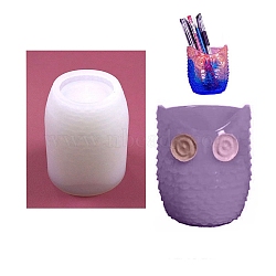 Owl Shape Pen Container Storage Food Grade Silicone Mold, Resin Casting Molds, for UV Resin, Epoxy Resin Craft Making, White, 85x90mm(PW-WG74054-01)