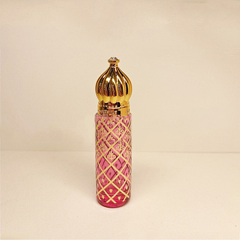 Arabian Style Glass Roller Ball Bottles, Essential Oil Refillable Bottle, for Personal Care, Camellia, 2x7.9cm, Capacity: 6ml(0.20fl. oz)
