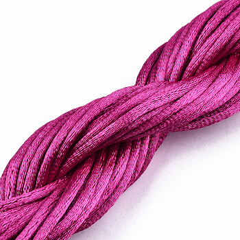 Polyester Thread, Medium Violet Red, 2mm, about 10m/bundle