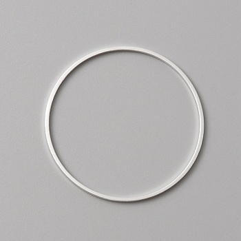 Brass Linking Rings, Round Ring, Silver, 30x0.5mm, Inner Diameter: 28.5mm