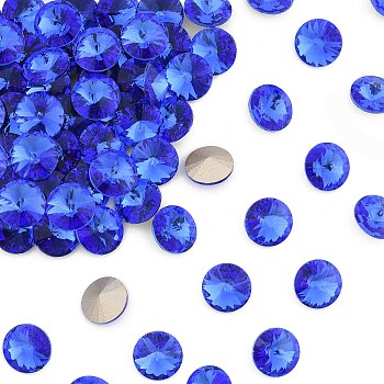 Preciosa&reg MAXIMA Crystal Round Stones, Czech Crystal, Bicone(436 11 177 Rivoli), Dura Foiling, 30050 Sapphire, SS47(10.55~10.9mm)