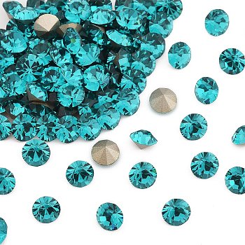 Preciosa&reg MAXIMA Crystal Round Stones, Czech Crystal, Dura Foiling, Round(431 11 615 Chaton), 60230 Blue Zircon, SS39(8.15~8.4mm)