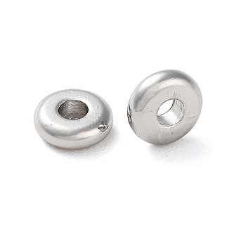 Rack Plating Brass Spacer Beads, Long-Lasting Plated, Lead Free & Cadmium Free, Flat Round, Platinum, 5.8x2mm, Hole: 2mm