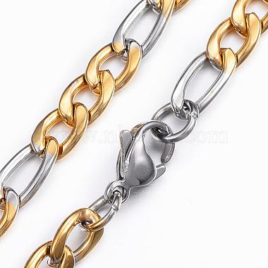 304 Stainless Steel Figaro Chain Necklaces(NJEW-H445-20GP)-2