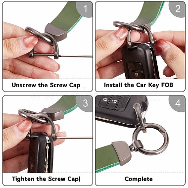 Genuine Leather Car Key Keychain(JX273C)-3
