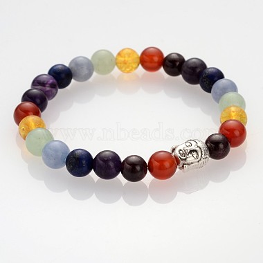 Buddhist Gemstone Beaded Stretch Bracelets(BJEW-JB01874)-2