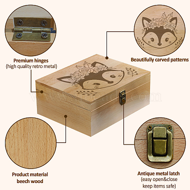 Rectangle Wooden Memory Keepsake Boxes with Lids(CON-WH0101-016)-3