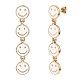 Enamel Smiling Face Dangle Stud Earrings(JE915C)-1