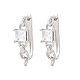 Brass Micro Pave Cubic Zirconia Hoop Earring Findings(CU-CBAB5B4-07P)-1