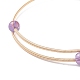 Natural Amethyst Round Beaded Bangle(BJEW-JB07840-03)-5