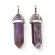 2Pcs Natural Amethyst Double Terminated Pointed Pendants(G-YW0002-05B)-2