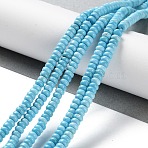 Natural Howlite Beads Strands, Rondelle, Dyed, 4x2mm, Hole: 0.8mm, about 174pcs/strand, 15.12''(38.4cm)(G-K343-C23-01)