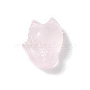 Natural Rose Quartz Beads, Fox, 14x11.5x5.5mm, Hole: 1mm(G-H092-01B)