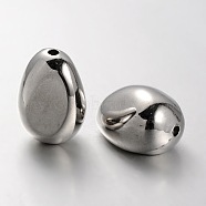 CCB Plastic Beads, Oval, Platinum, 42x31x28mm, Hole: 5mm(CCB-J029-67P)