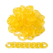 Transparent Acrylic Linking Rings, Quick Link Connectors, for Curb Chains Making, Frosted, Twist, Yellow, 30x21x6mm, Inner Diameter: 16x8mm(OACR-S036-001B-K11)