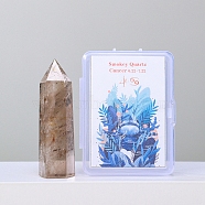 Point Tower Natural Smoky Quartz Healing Stone Wands, for Reiki Chakra Meditation Therapy Decos, Hexagonal Prisms, 50mm(PW-WG51681-04)