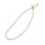 Vintage Natural Pearl Beaded Necklace for Birthday Mother's Day Gift, Golden, Seashell Color, 15.67 inch(39.8cm)(NJEW-JN03680)