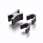 Clothing Accessories, Brass Zipper Repair Down Zipper Stopper and Plug, Gunmetal, 8.5x5x4.5mm, 4.5x5.5x3mm(KK-WH0033-26A-B)