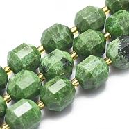 Natural Diopside Beads Strands, Faceted, Round, 11~12mm, Hole: 1.3mm, about 29pcs/Strand, 14.9 inch~15.7  inch(38~40cm)(G-K303-A10-12mm)