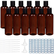 DIY Cosmetics Storage Containers Kits, with Plastic Squeeze Bottles & Pipettes & Funnel Hopper, Label Paster, Coconut Brown, 15.5x4.6cm, Capacity: 200ml, 10pcs/set(DIY-BC0011-41B)