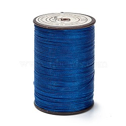 Round Waxed Polyester Thread String, Micro Macrame Cord, Twisted Cord, for Leather Sewing Stitching, Medium Blue, 0.45mm, about 174.97 yards(160m)/roll(YC-D004-02B-026)