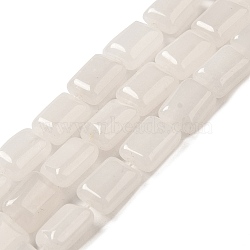 Natural White Jade Beads Strands, Rectangle, 8~9x6.5~7x4mm, Hole: 0.8mm, about 45pcs/strand, 15.16 inch(38.5cm)(G-G085-A28-01)