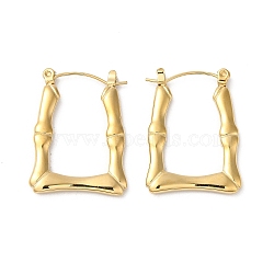Rack Plating 304 Stainless Hoop Earrings for Women, Bamboo, Real 18K Gold Plated, 28x20.5x2mm(EJEW-Z026-36G)