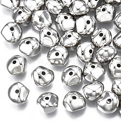 CCB Plastic Beads, Polyhedron, Platinum, 9.5x9x7mm, Hole: 1.5mm(X-CCB-T006-038P)