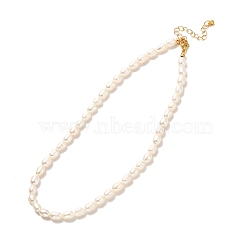 Vintage Natural Pearl Beaded Necklace for Birthday Mother's Day Gift, Golden, Seashell Color, 15.67 inch(39.8cm)(NJEW-JN03680)