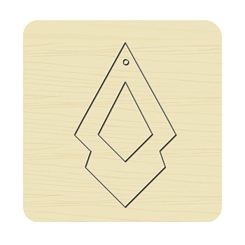 Wood Cutting Dies, with Steel, for DIY Scrapbooking/Photo Album, Decorative Embossing DIY Paper Card, Geometric Pattern, 8x8x2.4cm