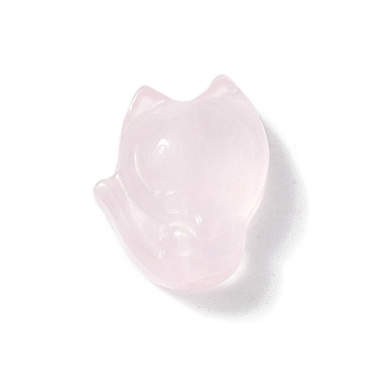 Natural Rose Quartz Beads, Fox, 14x11.5x5.5mm, Hole: 1mm