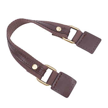 Leather Chain Bag Strap, with Braid & Alloy Clasps, Bag Replacement Accessories, Coconut Brown, 28.8x2.05x0.3cm