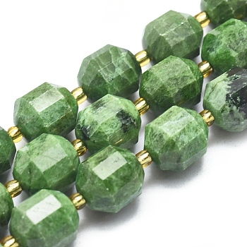 Natural Diopside Beads Strands, Faceted, Round, 11~12mm, Hole: 1.3mm, about 29pcs/Strand, 14.9 inch~15.7  inch(38~40cm)
