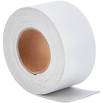 2M PVC Double Face Imitation Leather Ribbons, for Clothes, Bag Making, WhiteSmoke, 37.5mm, about 2.19 Yards(2m)/Roll