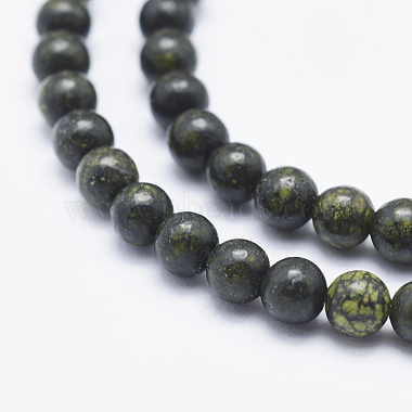 Perles en pierre de serpentine naturelle / dentelle verte(G-P345-01-6mm)-3