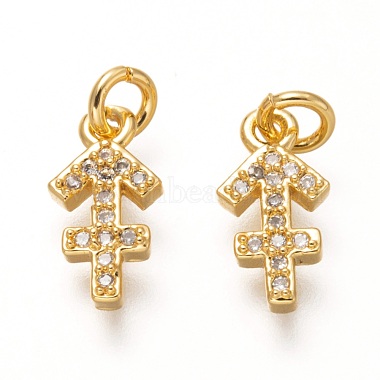 Real 18K Gold Plated Clear Constellation Brass+Cubic Zirconia Charms