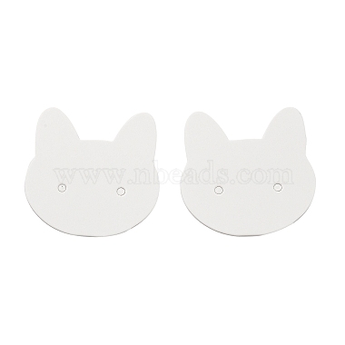 White Cat Shape Paper Earring Display Cards