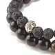 2Pcs 2 Style Natural Golden Sheen Obsidian & Lava Rock Stretch Bracelets Set(BJEW-JB08193-01)-5
