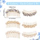 3Pcs 3 Colors Fashionable Glass & Brass Hair Combs(OHAR-CP0001-03)-2