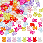 100Pcs Transparent Acrylic Beads, Bead in Bead, Dyed, Rabbit, Mixed Color, 15.5x12x9.5mm, Hole: 2mm, 100pcs(OACR-DC0001-33)