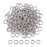 304 Stainless Steel Jump Rings, Open Jump Rings, Stainless Steel Color, 8x1.2mm, Inner Diameter: 5.6mm(STAS-E067-08-8mm)