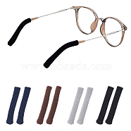 4 Paiars 4 Color Woolen Yarn Eyeglasses Ear Grips, Anti-slip Eyeglass Sleeve Holder, Mixed Color, 55~90x8mm, Hole: 5mm, 1 Pair/color(FIND-HY0003-10)