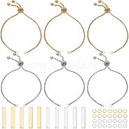 10Pcs Adjustable 304 Stainless Steel Slider Bracelet Making, with 10Pcs 304 Stainless Steel Links & 40Pcs Open Jump Rings, for DIY Jewelry Craft Supplies, Mixed Color, 0.4~3.5x0.4~0.6x0.1cm, Hole: 1.5mm, 2 colors(DIY-SC0026-31)