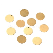 Ion Plating(IP) 304 Stainless Steel Pendants, Double Side Drawbench, Stamping Blank Tag, Flat Round, Golden, 20x1mm, Hole: 1.4mm(STAS-F271-02D-G)