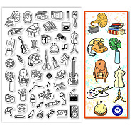 PVC Stamps, for DIY Scrapbooking, Photo Album Decorative, Cards Making, Stamp Sheets, Film Frame, Mixed Shapes, 21x14.8x0.3cm(DIY-WH0371-0152)